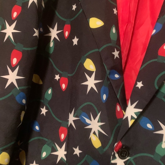 Christmas Blazer Sport Coat Jacket Lightbulbs Christmas Party Size L - Picture 3 of 6